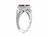 GIA CERTIFIED 2.98CT DIAMOND & AAA RUBY PLATINUM HALO FILIGREE ENGAGEMENT RING