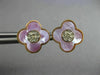 ESTATE .06CT DIAMOND & AAA MOTHER OF PEARL 14KT ROSE GOLD 4 CLOVER STUD EARRINGS