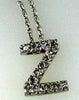 ESTATE .12CT DIAMOND 14KT YELLOW GOLD 3D CLASSIC Z INITIAL FLOATING PENDANT