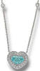 2.74CT DIAMOND & AAA PARAIBA TOURMALINE 18KT WHITE GOLD SOLITAIRE LOVE NECKLACE