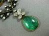 ANTIQUE EXTRA LARGE 33.60CT OLD MINE DIAMOND & AAA EMERALD 14KT GOLD NECKLACE