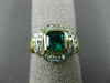 WIDE 1.73CT DIAMOND & AAA EMERALD 18KT YELLOW GOLD FLOWER ENGAGEMENT RING #1456