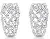 WIDE .94CT DIAMOND 14K WHITE GOLD MULTI ROW INFINITY GRADUATING HANGING EARRINGS