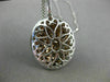 ESTATE LARGE 1.89CT WHITE & PINK DIAMOND 18K 2 TONE GOLD 3D CLUSTER OVAL PENDANT
