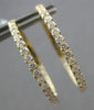 ESTATE 1.02CT DIAMOND 18KT YELLOW GOLD CLASSIC INSIDE OUT HOOP HANGING EARRINGS