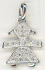 ESTATE .07CT DIAMOND 14KT WHITE GOLD 3D CLASSIC BABY GIRL FUN FLOATING PENDANT