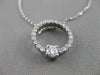 ESTATE .73CTW DIAMOND 14K WHITE GOLD CIRCLE OF LOVE PENDANT CHAIN F/G VVS #16821