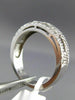 ESTATE .54CT ROUND DIAMOND 14KT WHITE GOLD OPEN 3 ROW WAVE ANNIVERSARY RING 6mm