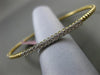 ESTATE .17CT DIAMOND 14K WHITE & YELLOW GOLD 3D CLASSIC FLEXIBLE BANGLE BRACELET