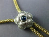 ESTATE .72CT DIAMOND & AAA SAPPHIRE 14K YELLOW GOLD FLOWER LARIAT NECKLACE 21669