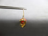 .22CT DIAMOND & AAA CORAL 18KT YELLOW GOLD 3D LEVERBACK HANGING EARRINGS #27180