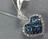 2.35CT DIAMOND & AAA SAPPHIRE 14KT WHITE GOLD INVISIBLE HEART SHAPE LOVE PENDANT