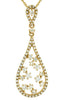 ESTATE .55CT DIAMOND 14KT YELLOW GOLD TEAR DROP FLOWER CLASSIC FLOATING PENDANT