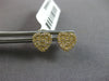 ESTATE .16CT DIAMOND 14KT YELLOW GOLD 3D PAVE HEART SHAPE CLASSIC STUD EARRINGS