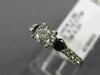 .25CT WHITE & BLACK DIAMONDS 14KT WHITE GOLD PAST PRESENT FUTURE ENGAGEMENT RING