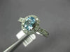 ESTATE 1.03CT DIAMOND & AAA AQUAMARINE 14KT WHITE GOLD FILIGREE ENGAGEMENT RING