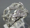 ESTATE WIDE .54CT DIAMOND 18KT WHITE GOLD DOUBLE ROW INFINITY ANNIVERSARY RING