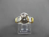 ESTATE .37CT DIAMOND 18KT 2TONE GOLD SEMI BEZEL SEMI MOUNT ENGAGEMENT RING #4674