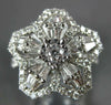 ESTATE LARGE 1.45CT DIAMOND 18KT WHITE GOLD 3D ROUND & BAGUETTE LUCKY STAR RING