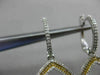ESTATE .75CT WHITE & FANCY YELLOW DIAMOND 14K GOLD SQUARE HANGING EARRINGS