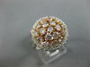 ESTATE LARGE 1.71CT WHITE & PINK DIAMOND 18K WHITE & ROSE GOLD ANNIVERSARY RING