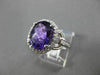ESTATE LARGE 2.88CTW DIAMOND & AAA AMETHYST 14KT WHITE GOLD 3D FILIGREE RING