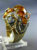 25.2CT WHITE CHOCOLATE FANCY DIAMOND AAA SAPPHIRE & CITRINE 14K YELLOW GOLD RING