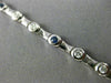 ESTATE 1.0CT ROUND DIAMOND & AAA SAPPHIRE 14KT WHITE GOLD BAMBOO BRACELET #22487
