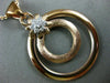 ESTATE LARGE .19CT DIAMOND 18K WHITE & ROSE GOLD 3D DOUBLE CIRCLE FLOWER PENDANT
