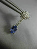 ESTATE 1.64CTW DIAMOND TANZANITE 14KT WHITE GOLD HANGING CLUSTER EARRINGS #11426