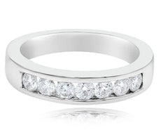 .51CT DIAMOND 14KT WHITE GOLD 3D CHANNEL SEMI ETERNITY WEDDING ANNIVERSARY RING