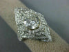 EXTRA LARGE 2.61CT OLD MINE DIAMOND 18K WHITE GOLD 3D FILIGREE ENGAGEMENT RING