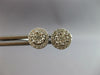 ESTATE .50CT DIAMOND 14KT WHITE GOLD 3D CLASSIC CLUSTER HALO STUD EARRINGS