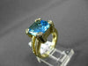 ESTATE LARGE 6.54CT DIAMOND & AAA EXTRA FACET BLUE TOPAZ 14K YELLOW GOLD 3D RING
