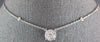 ESTATE .84CT DIAMOND 14KT WHITE GOLD SOLITAIRE FLOWER BY THE YARD LOVE NECKLACE