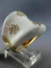 ESTATE LARGE .55CT DIAMOND & WHITE ENAMEL 14KT YELLOW GOLD MULTI FLOWER FUN RING