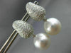 LARGE 2.50CT DIAMOND & AAA SOUTH SEA PEARLS 18K WHITE GOLD PAVE HANGING EARRINGS
