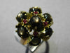 ANTIQUE LARGE 12.45CT AAA RUBY & STAR SAPPHIRE 14KT YELLOW GOLD 3D FLOWER RING