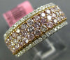 ESTATE WIDE 1.33CT WHITE & PINK DIAMOND 18K WHITE & ROSE GOLD ANNIVERSARY RING