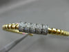 ESTATE 1.20CT DIAMOND 14KT WHITE & YELLOW GOLD 3D SWIRL FLEXIBLE BANGLE BRACELET