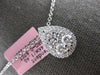 EXTRA LARGE 1.16CT DIAMOND 14KT WHITE GOLD 3D CLUSTER TEAR DROP FLOATING PENDANT