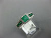 .73CT DIAMOND & AAA EMERALD 14K WHITE & BLACK GOLD PRINCESS & ROUND PROMISE RING