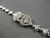 LARGE & LONG 1.5CT DIAMOND 14KT WHITE GOLD 3D DOUBLE HEART FLORAL BRACELET 28191