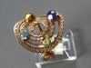 EXTRA LARGE 2.64CT DIAMOND & AAA MULTI GEM 14K ROSE GOLD MULTI CIRCULAR FUN RING