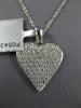 ESTATE .75CT DIAMOND 18KT WHITE GOLD 3D CLASSIC PAVE HEART LOVE FLOATING PENDANT