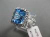 ESTATE 6.40CTW DIAMOND & AAA BLUE TOPAZ 14KT WHITE GOLD 3D HALO DOUBLE RING