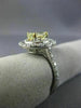 ESTATE 2.12CT WHITE & FANCY YELLOW DIAMOND 14KT 2 TONE GOLD OVAL ENGAGEMENT RING