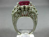 ANTIQUE EXTRA LARGE 10.8CT DIAMOND & AAA RUBELLITE PLATINUM 3D CLUSTER FUN RING