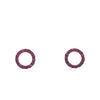 ESTATE .66CT AAA RUBY 18KT ROSE GOLD 3D CLASSIC OPEN CIRCLE STUD EARRINGS