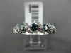ESTATE .87CT WHITE & BLUE DIAMOND 14KT WHITE GOLD 5 STONE CRISS CROSS LOVE RING